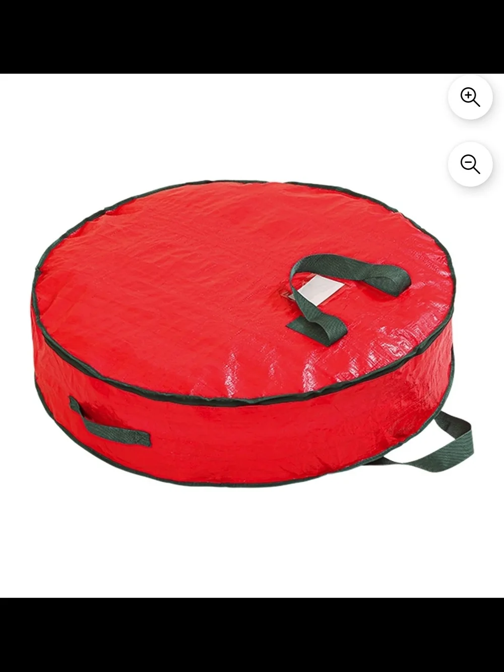 Mainstay Red Christmas Wreath Storage Bags with Green Trim